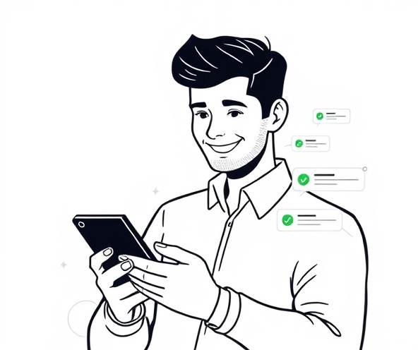 Geschäftsinhaber mit mehr Kundenaktionen auf dem Telefon