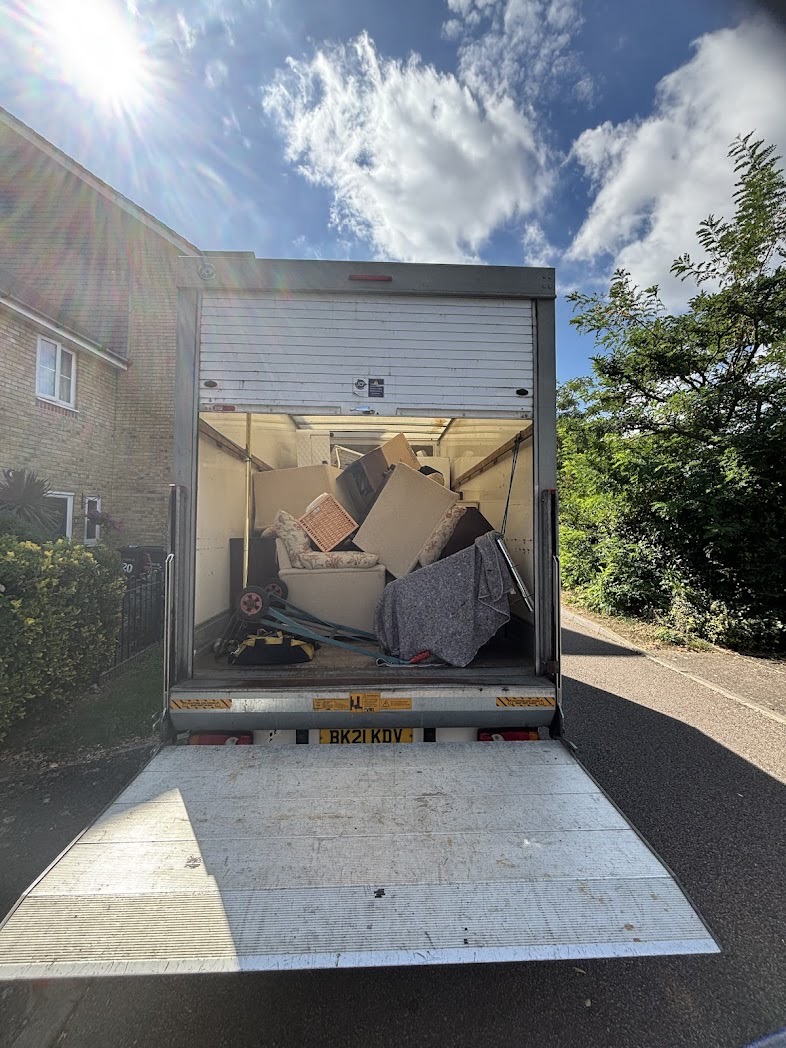 Complete house clearance showing cleared space