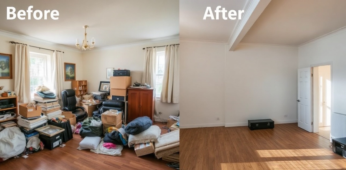 Before and after house clearance comparison