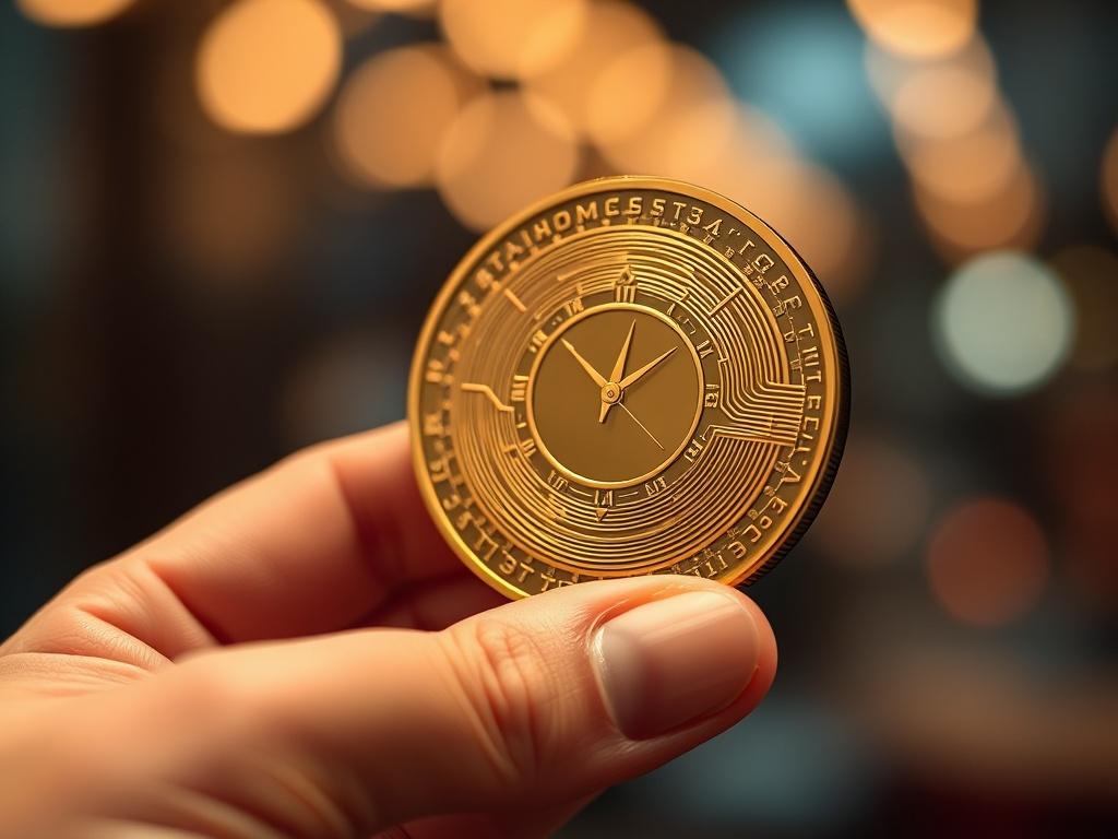 A close up shot of a hand holding a digital