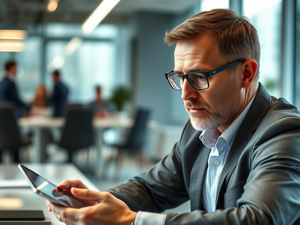 A close up shot of a professional consultant, a middle