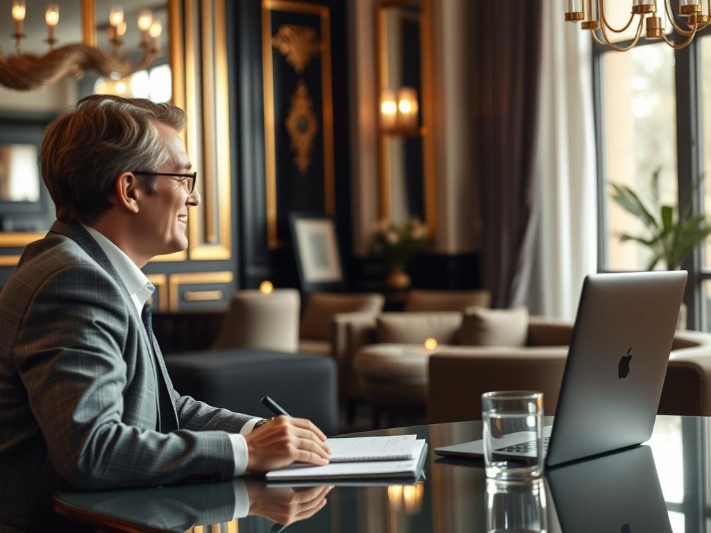 A close up shot of a professional financial advisor sitting