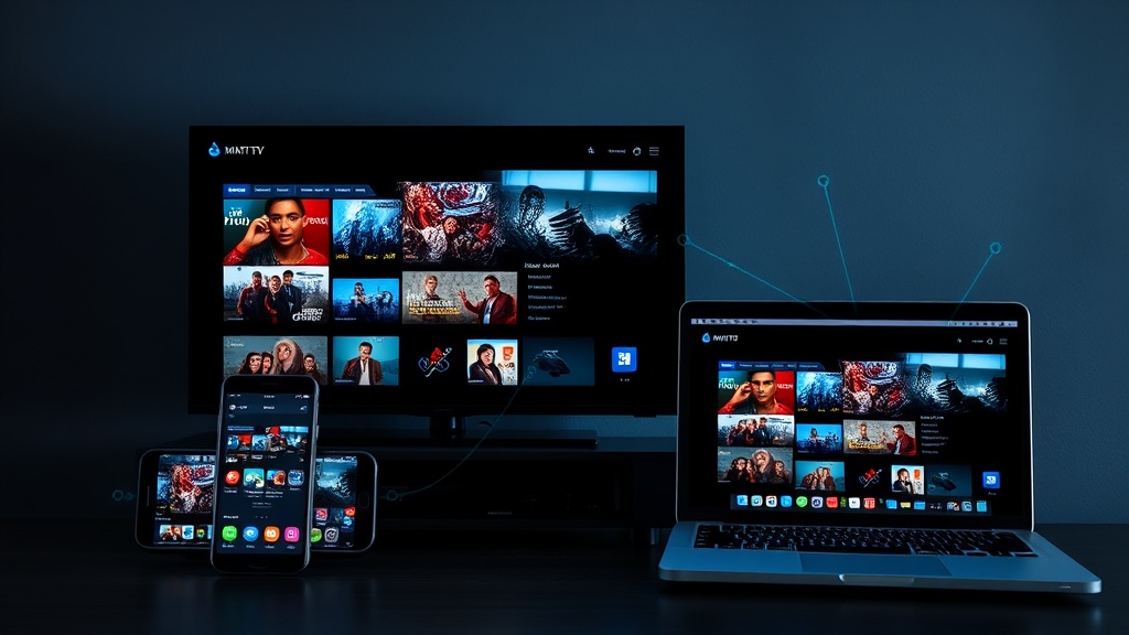 VisionMax IPTV streaming on Smart TV, smartphone, tablet, and laptop