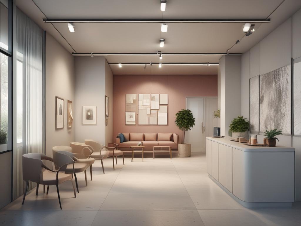 beauty shared amenities, waiting area, kitchenette