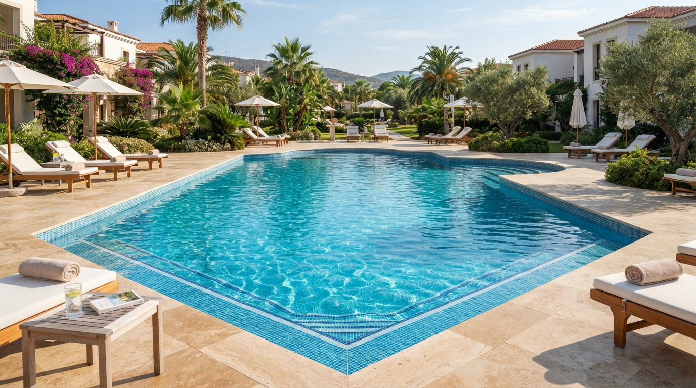 Sparkling clean swimming pool