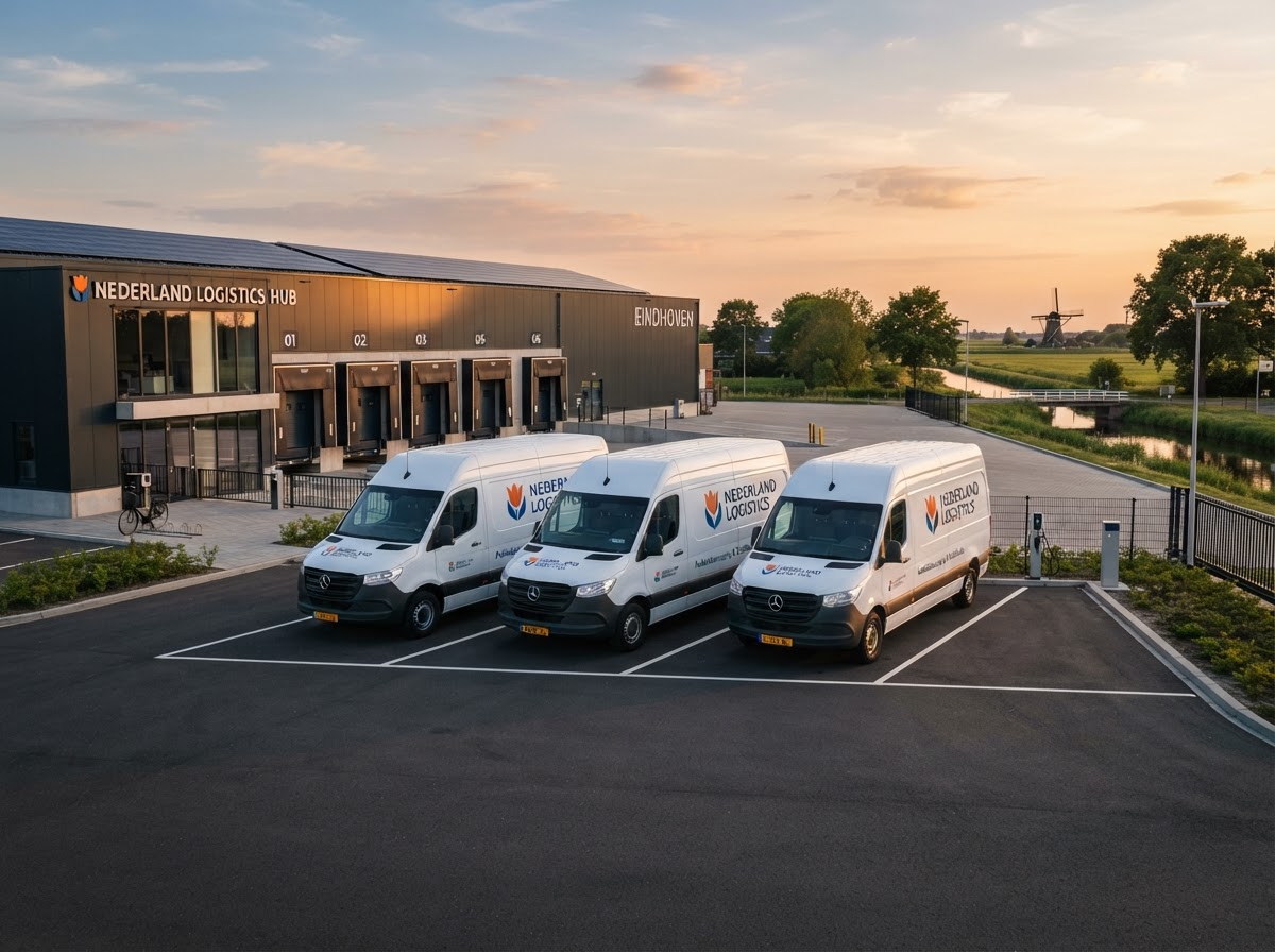 Wagenpark van Preases bij het depot
