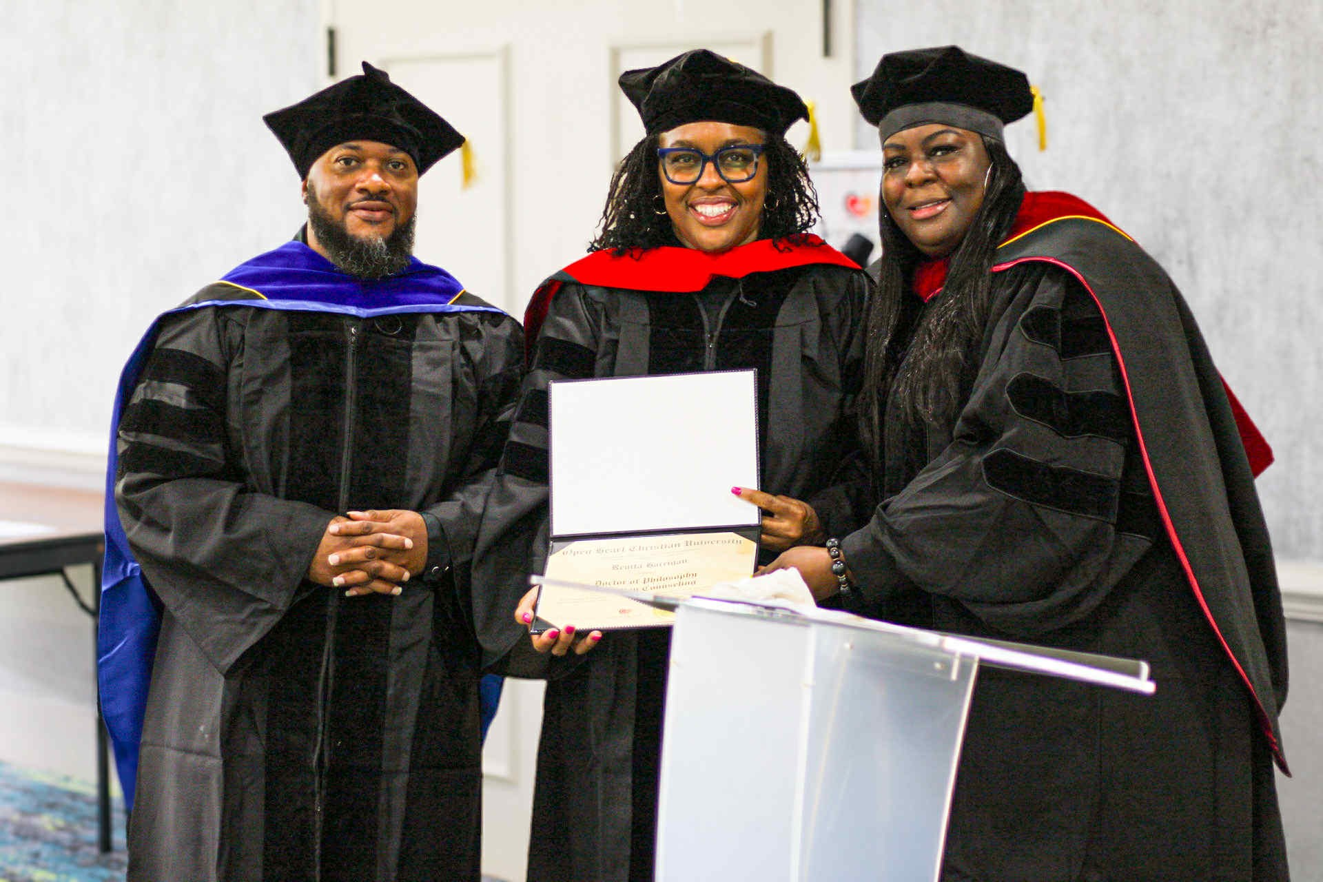 Church congregation gathered in prayer during a worship service