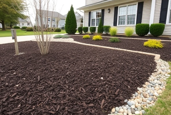 Professional bark and mulch installation