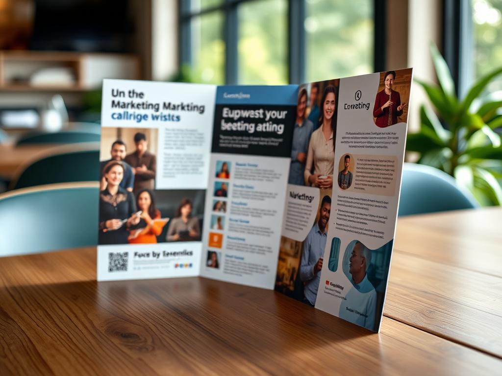 A visually striking close up of a tri fold brochure