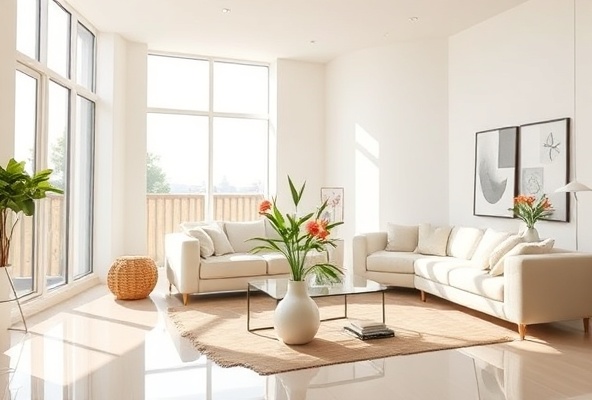 Bright, freshly cleaned modern home interior