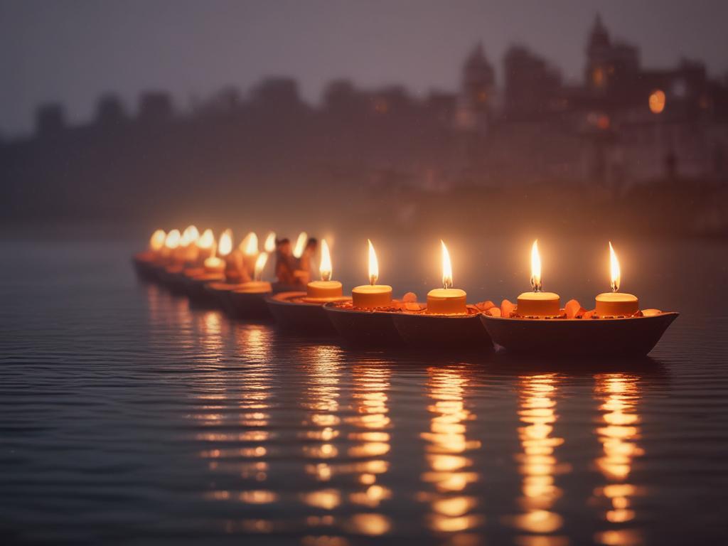 Ganga Aarti, ceremony, spiritual, lamps, river, devotion