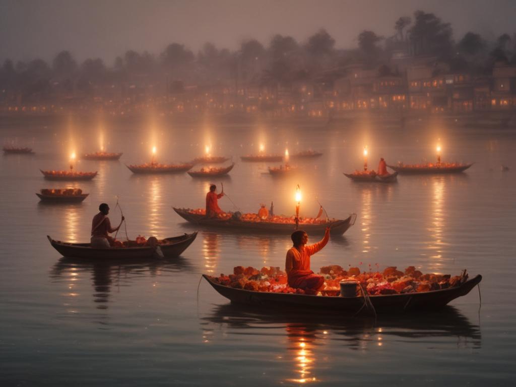Ganga Aarti, ceremony, river, oil lamps, spirituality, India