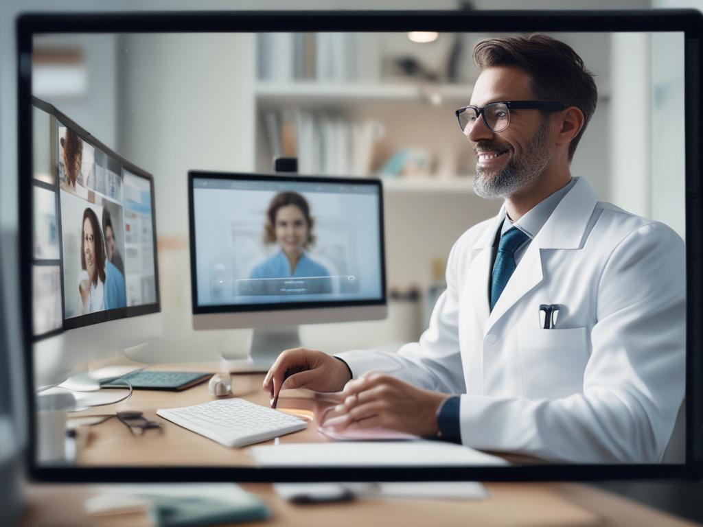 A close up shot of a dental consulting professional engaged