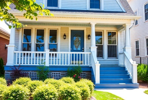 Professionally painted residential home exterior