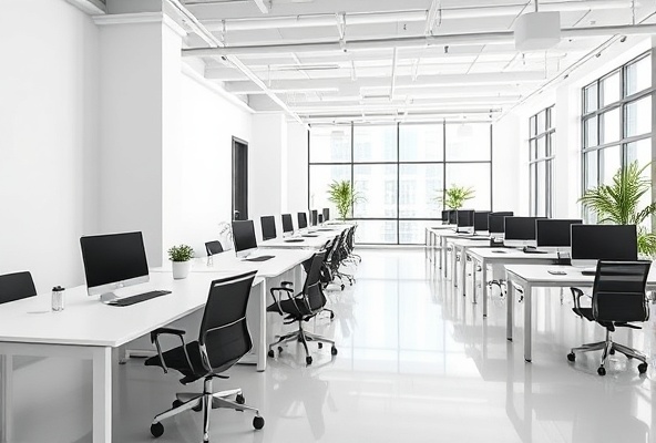 Professional commercial office space with fresh paint