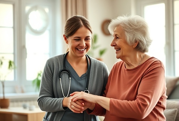 Caregiver with client