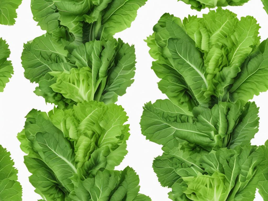 a close-up shot of crisp green lettuce, vibrant green color, hyper-realistic, shot with a 45mm f/1.2 lens, simple white background