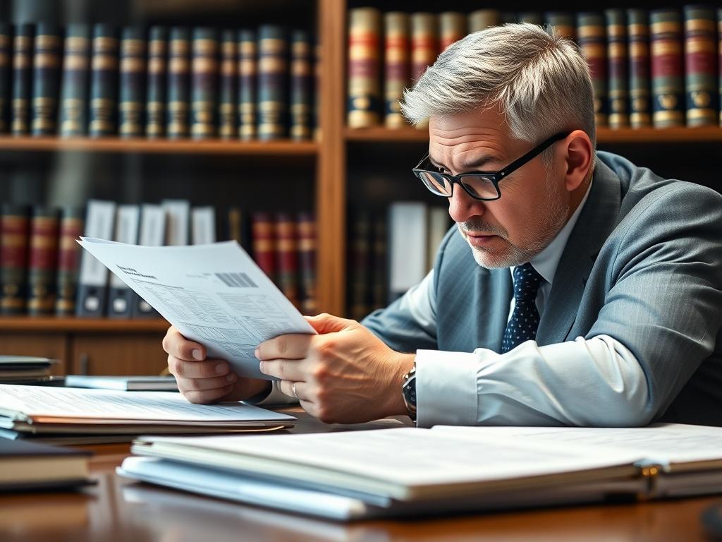 A close up shot of a legal professional reviewing public