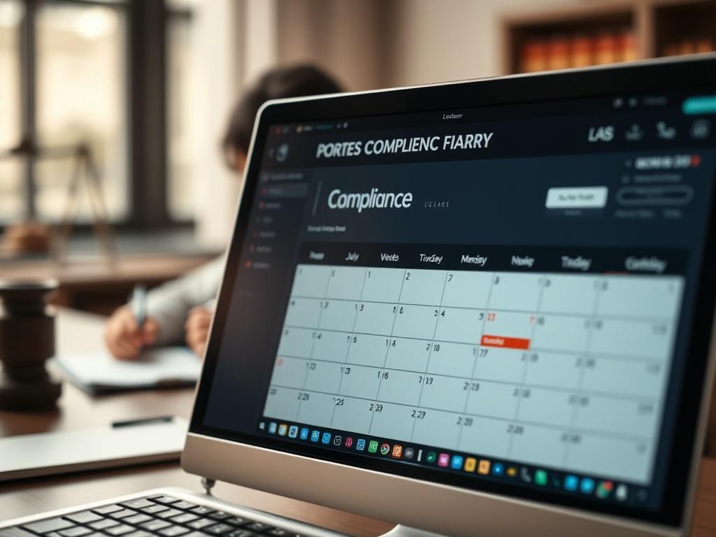 A close up shot of a compliance tracker on a