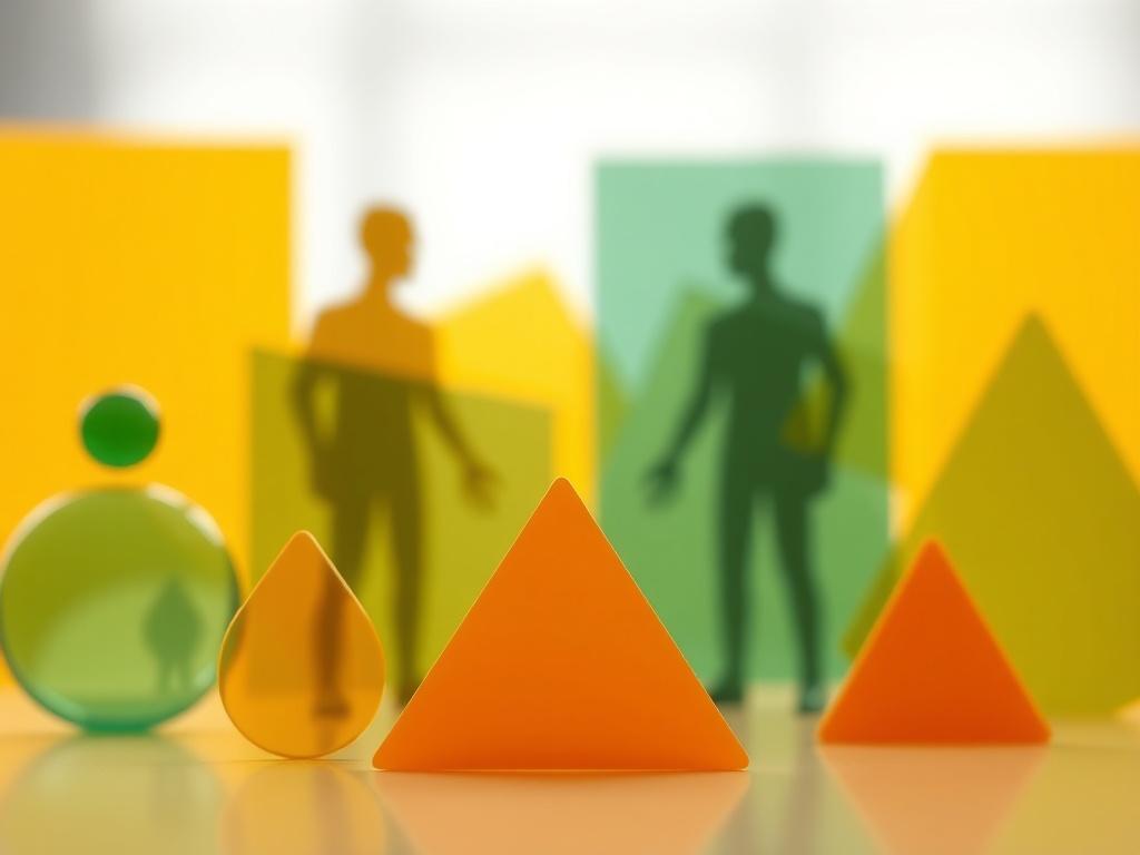 A warm, professional illustration featuring abstract shapes symbolizing Workers’ Compensation Insurance. The image should reflect the themes of employee safety and health without showing any humans.