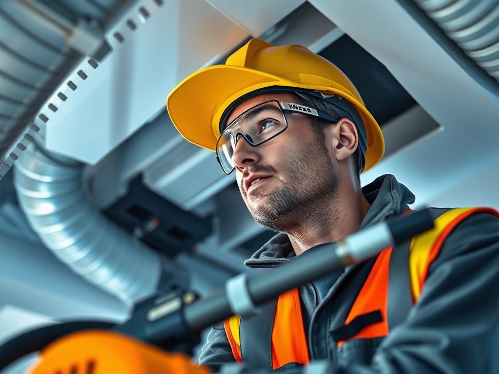 A close up shot of a professional technician cleaning an