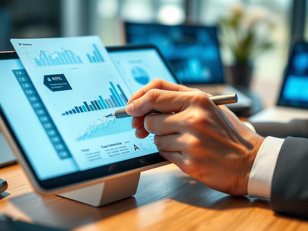 A close up image of an executive sketching a growth