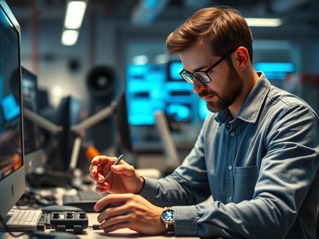 A close up hyper realistic of a product manager in