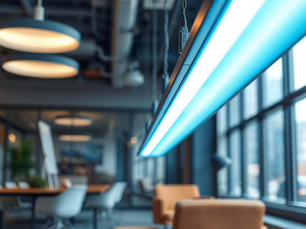 A close up shot of a sleek, modern LED panel