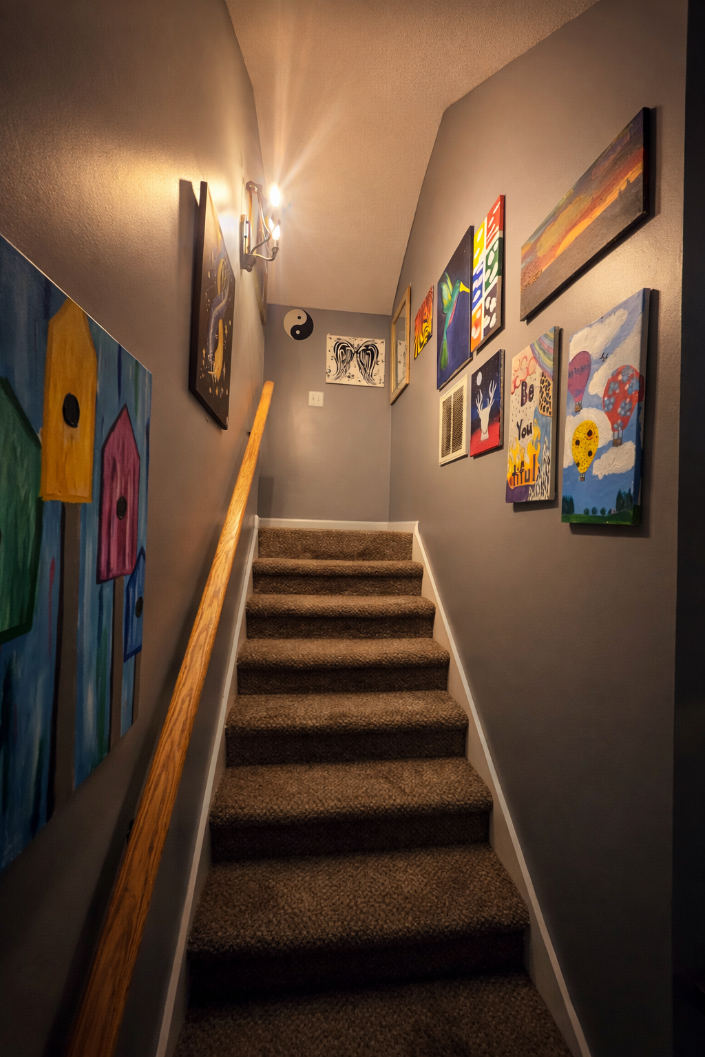 King bed loft with 150-inch theater setup