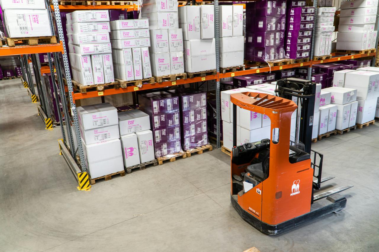 Welcome to our wonderful purple showroom and warehouse: the world