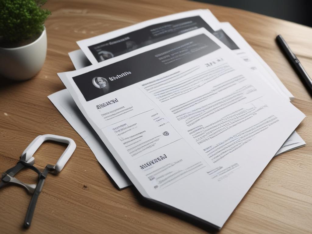 A close up view of a beautifully designed resume displayed