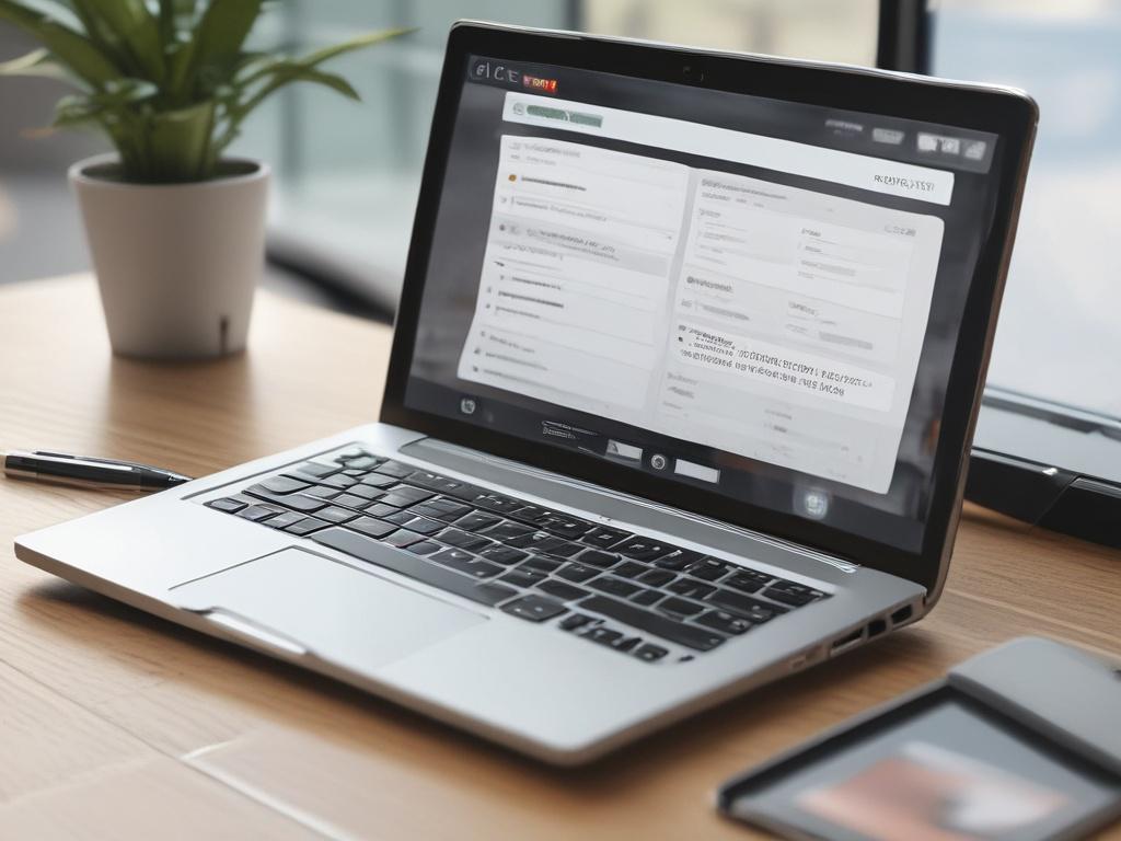 A close up shot of a modern, sleek laptop displaying