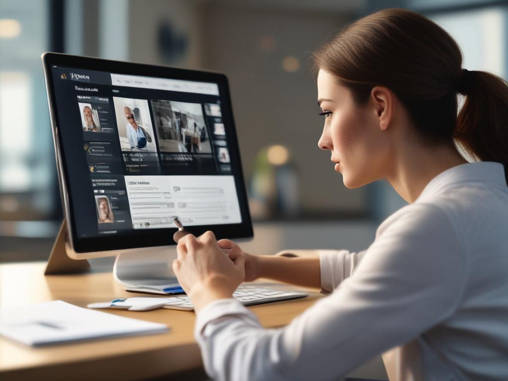 A focused close up shot of a person reviewing job