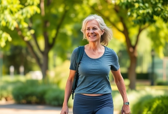 Person walking outdoors in nature