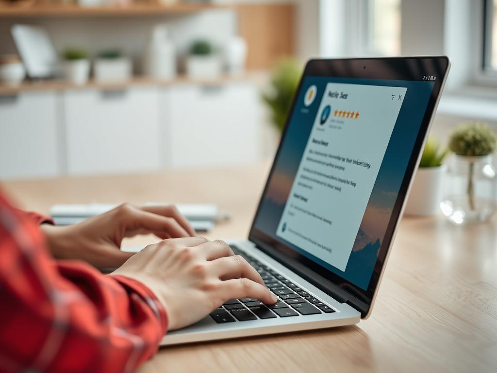 A close up shot of a person typing a response