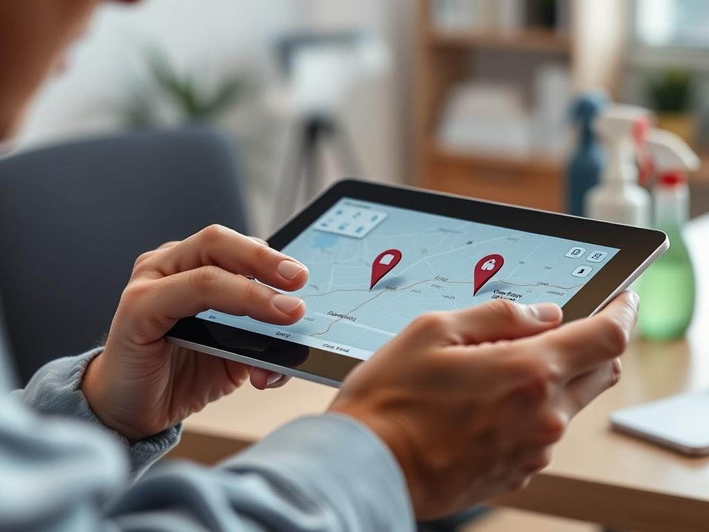 A close up shot of a person analyzing a digital