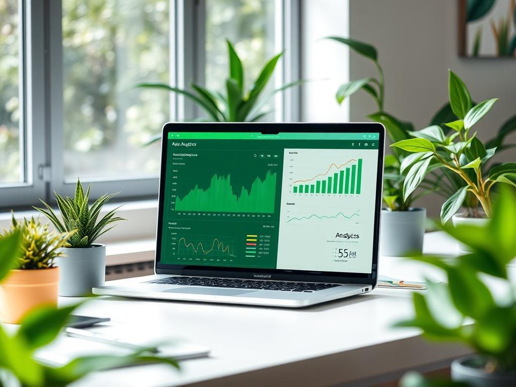 A high resolution image of a modern workspace with a