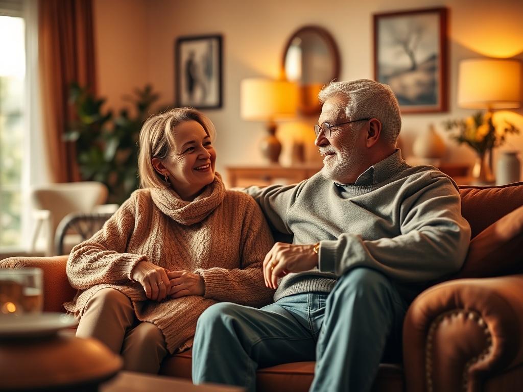 A cozy and inviting setting with warm golden hues and