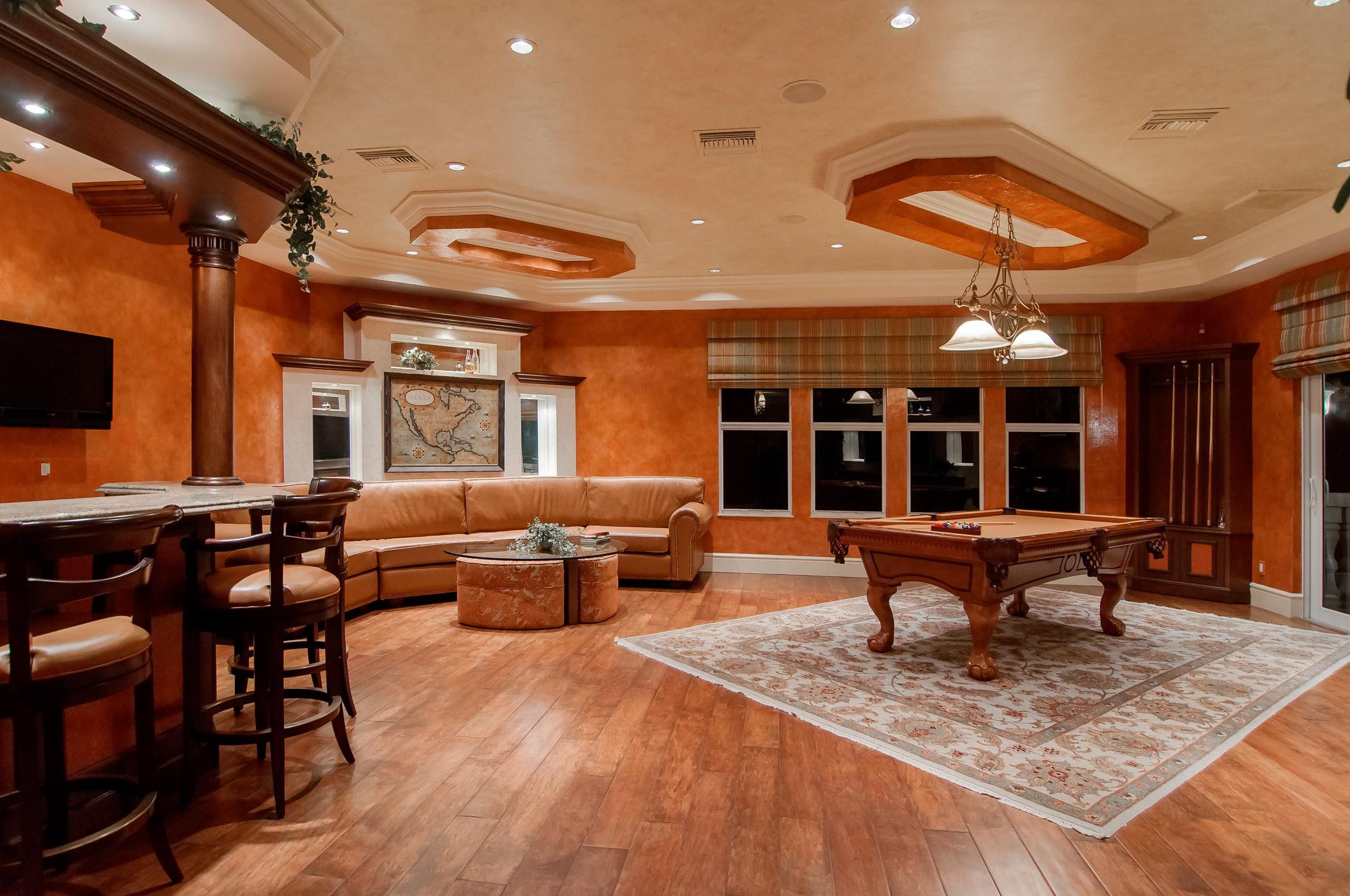 Modern wooden house interior