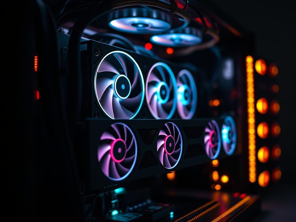 A close up shot of a high performance mining rig