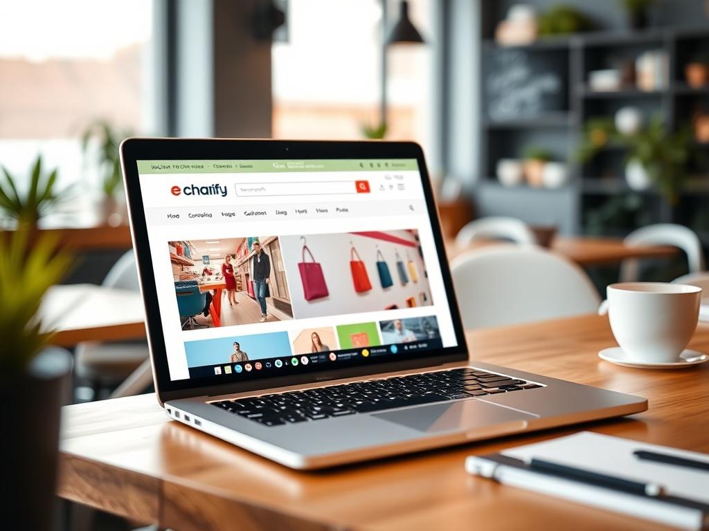 A realistic high resolution of a laptop displaying a vibrant