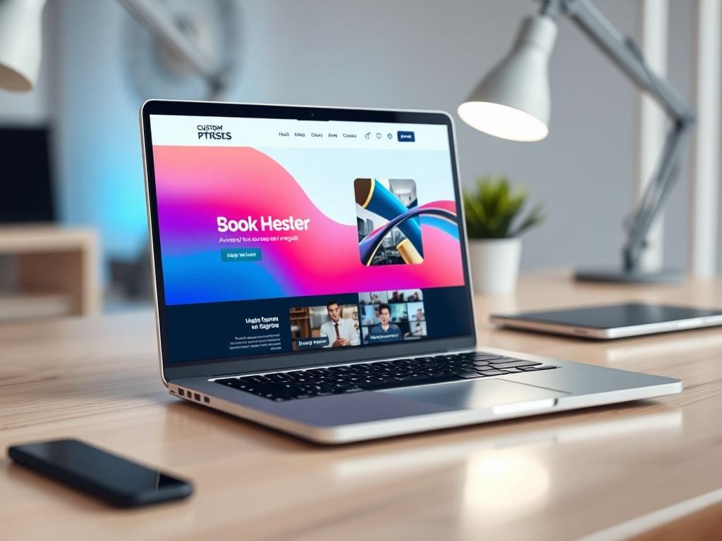 A close up shot of a modern and elegant website