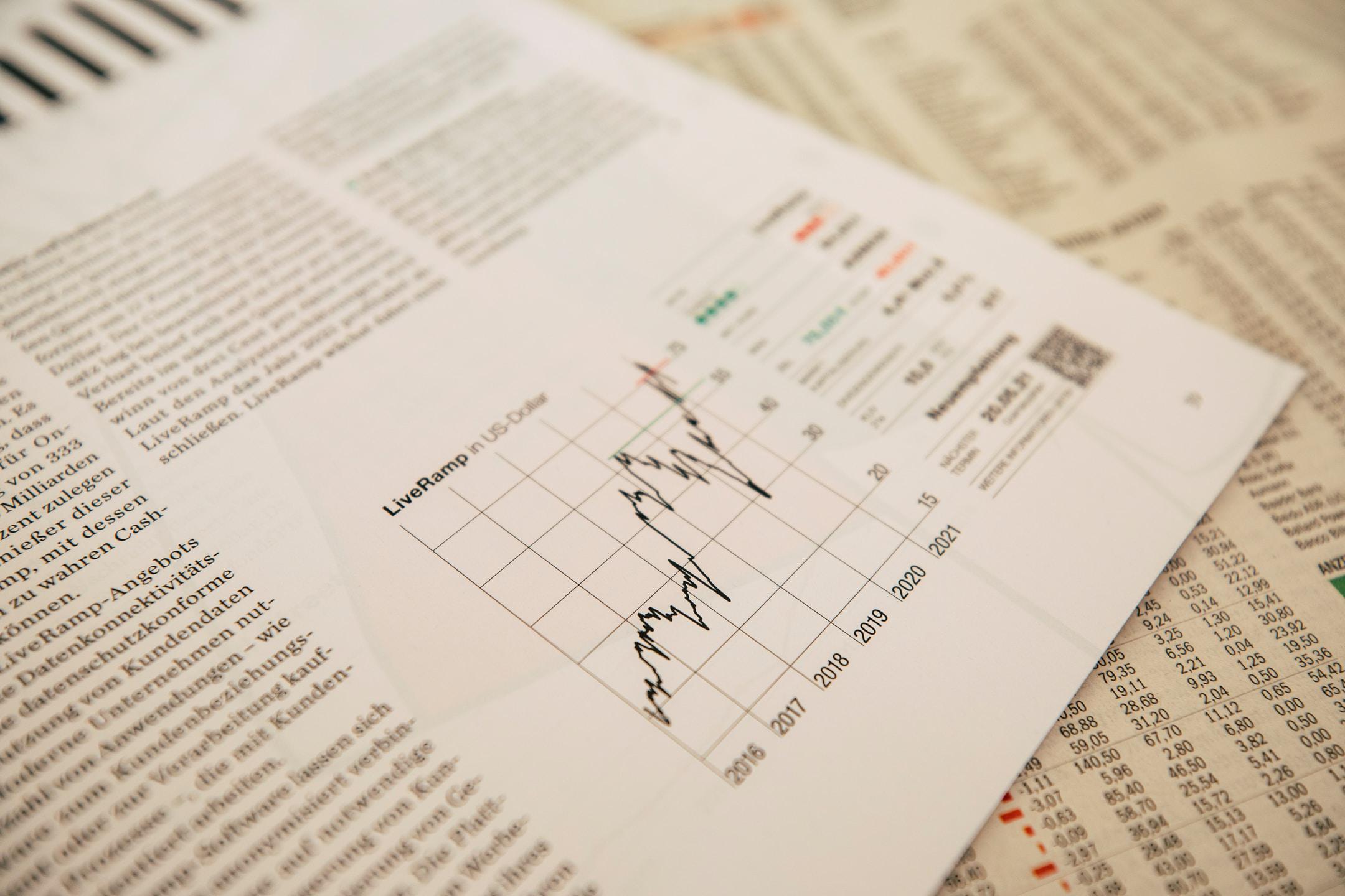 A sheet with an organization's performance metrics over a period of time.