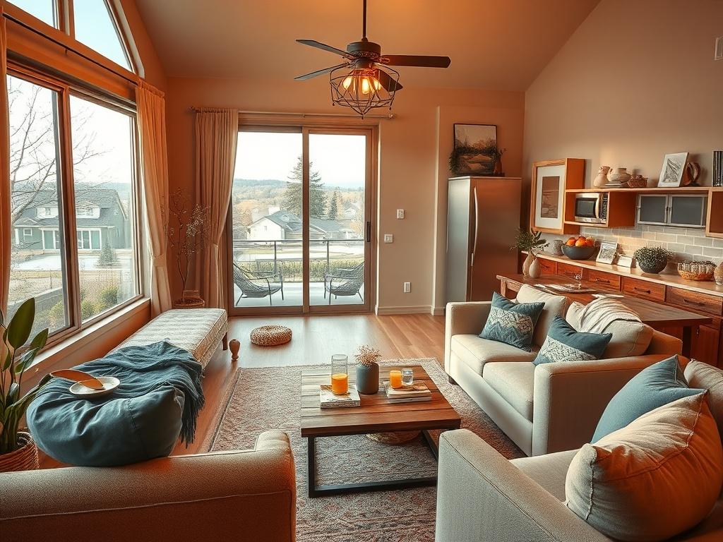 A cozy family retreat with multiple bedrooms, a family friendly