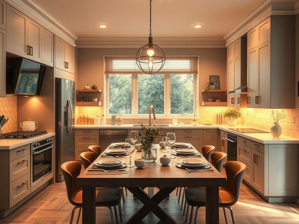 A stylish, modern kitchen with high end appliances and ample