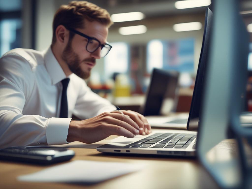 a close up shot of a market analyst examining data