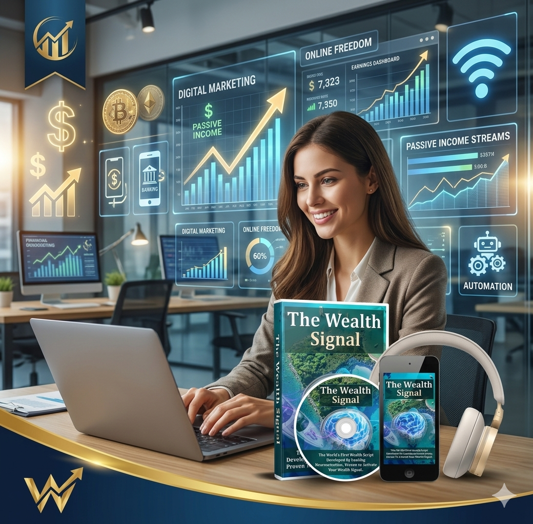 Professional workspace with financial growth