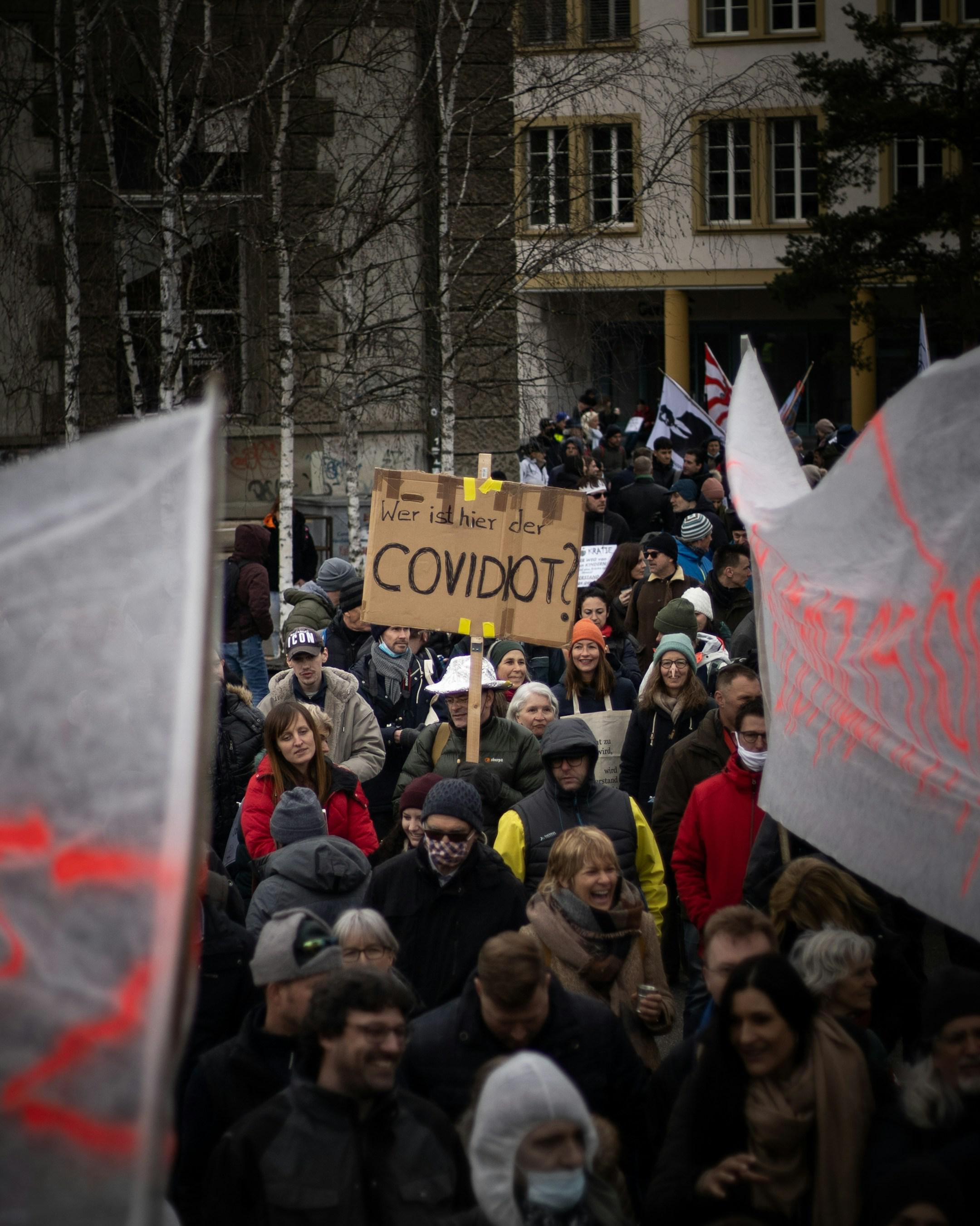 a big protest in liestal against the corona pandemic mesurments