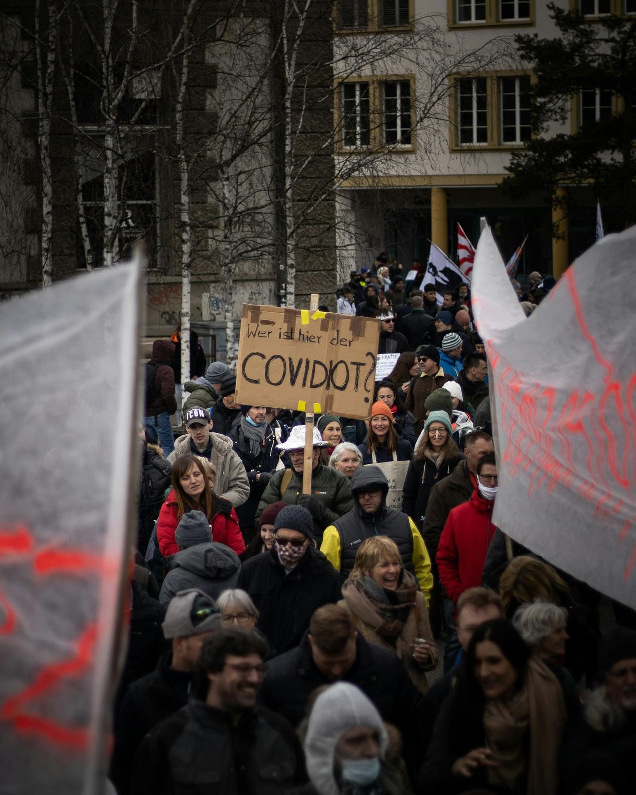 a big protest in liestal against the corona pandemic mesurments