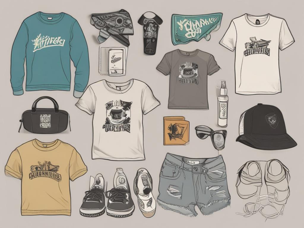 band merchandise, t-shirts, accessories, pop-punk, stylish
